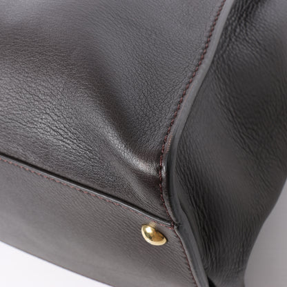 Fendi Peekaboo Large Leather 2way Handbag in Brown 8BN210