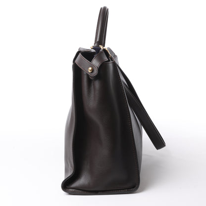 Fendi Peekaboo Large Leather 2way Handbag in Brown 8BN210