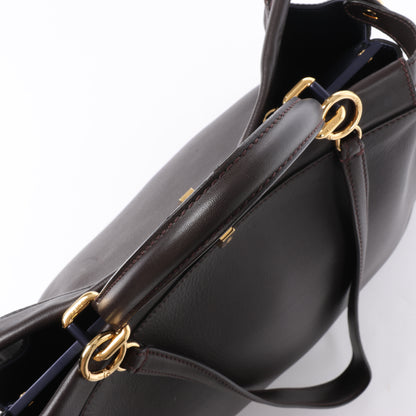 Fendi Peekaboo Large Leather 2way Handbag in Brown 8BN210