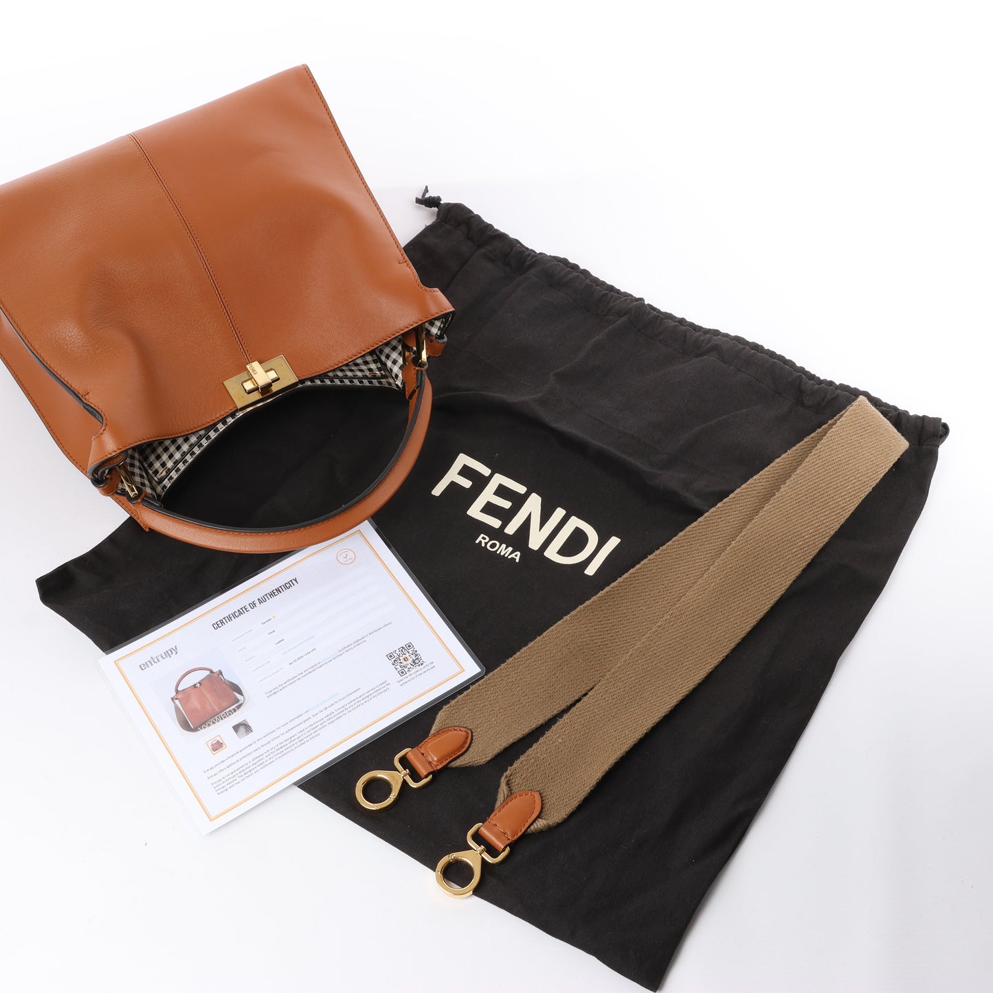 Fendi – Peek-a-boo – X-light 2-Wege-Umhängetasche aus braunem Leder