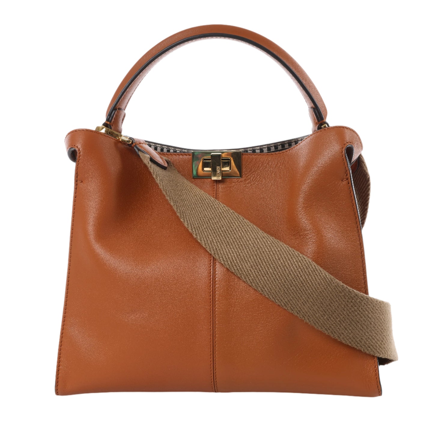 Fendi – Peek-a-boo – X-light 2-Wege-Umhängetasche aus braunem Leder
