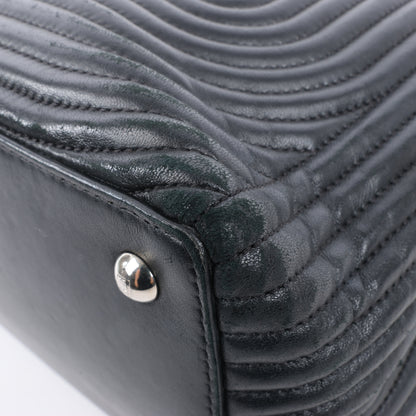 Fendi – Dotcom – Halb-Schultertasche aus schwarzem Leder mit Kettenriemen