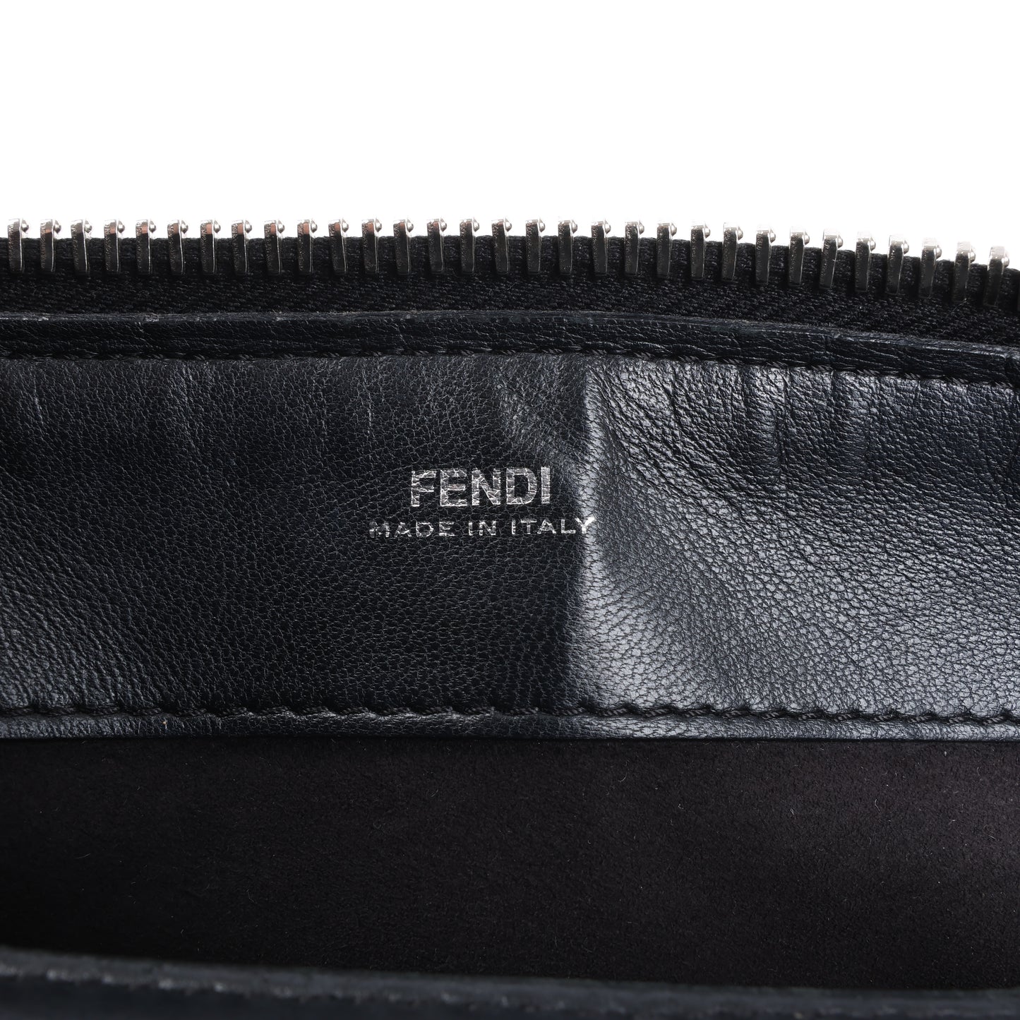 Fendi – Dotcom – Halb-Schultertasche aus schwarzem Leder mit Kettenriemen