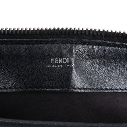 Fendi – Dotcom – Halb-Schultertasche aus schwarzem Leder mit Kettenriemen