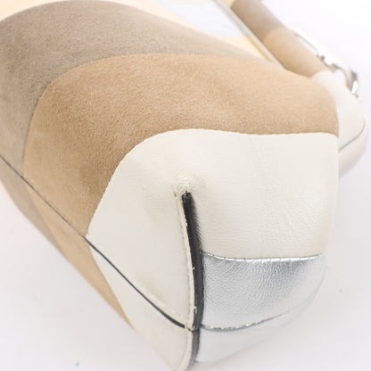 FENDI First Leather x Wildleder-Umhängetasche in Beige 8BP129