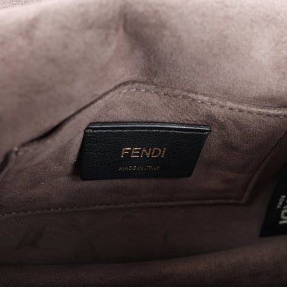 FENDI Mini Kan I Schultertasche aus Leder mit Kette in Gold, 8M0381