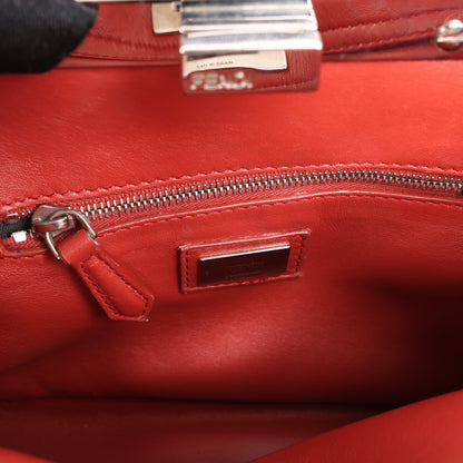 Fendi Peekaboo Mini Leather 2Way Handbag in Red 8BN244