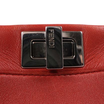 Fendi Peekaboo Mini Leather 2Way Handbag in Red 8BN244