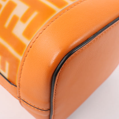 FENDI Mon Tresor Mini 2-Wege-Umhängetasche aus PVC und Leder in Orange 8BS010