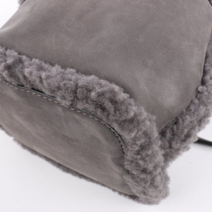 Fendi Mon Tresor Mini Mouton 2Way Umhängetasche in Grau 8BS010