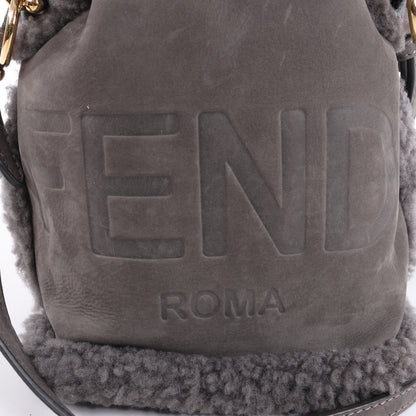 Fendi Mon Tresor Mini Mouton 2Way Umhängetasche in Grau 8BS010