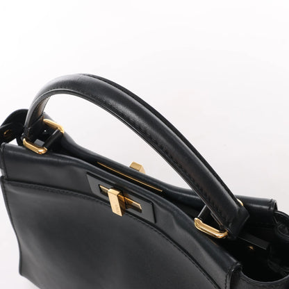 Fendi Peekaboo Regular 2-Wege-Handtasche aus Leder in Schwarz 8BN290