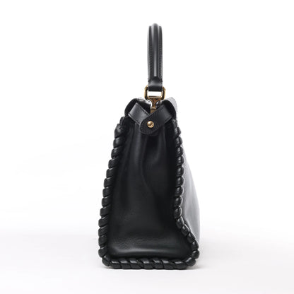 Fendi Peekaboo Regular 2-Wege-Handtasche aus Leder in Schwarz 8BN290