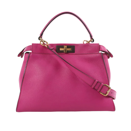 Fendi Peekaboo Regular Leather 2way Handbag in Pink 8BN290