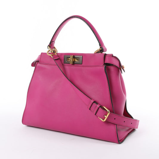 Fendi Peekaboo Regular Leather 2way Handbag in Pink 8BN290