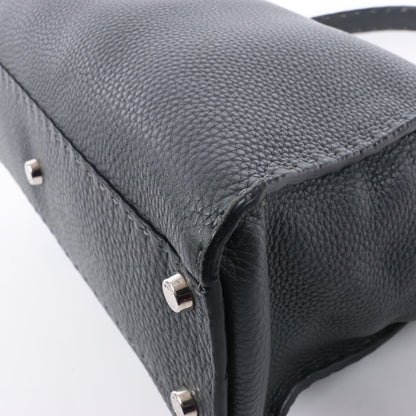 Fendi Peekaboo Regular Selleria Leder 2Way Handtasche in Grau 8BN226
