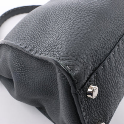 Fendi Peekaboo Regular Selleria Leder 2Way Handtasche in Grau 8BN226