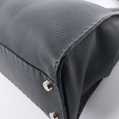 Fendi Peekaboo Regular Selleria Leder 2Way Handtasche in Grau 8BN226
