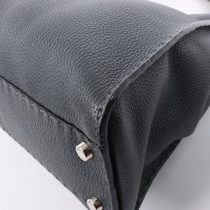 Fendi Peekaboo Regular Selleria Leder 2Way Handtasche in Grau 8BN226