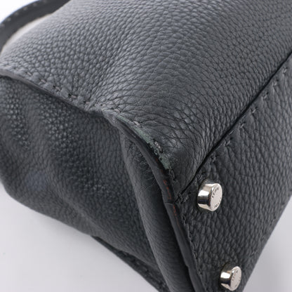Fendi Peekaboo Regular Selleria Leder 2Way Handtasche in Grau 8BN226