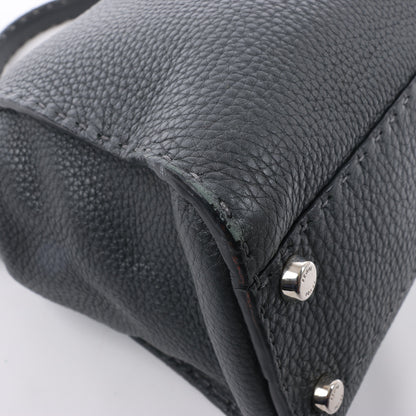 Fendi Peekaboo Regular Selleria Leder 2Way Handtasche in Grau 8BN226