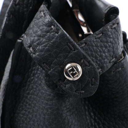 Fendi Peekaboo Regular Selleria Leder 2Way Handtasche in Grau 8BN226