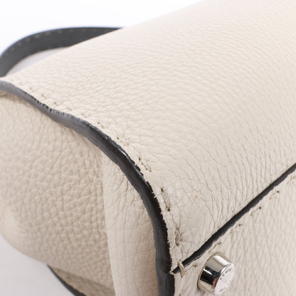 Fendi Peekaboo Regular Selleria Leder 2Way Handtasche in Beige 8BN290