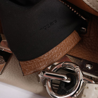 Fendi Peekaboo Regular Selleria Leder 2Way Handtasche in Beige 8BN290