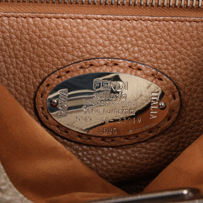 Fendi Peekaboo Regular Selleria Leder 2Way Handtasche in Beige 8BN290