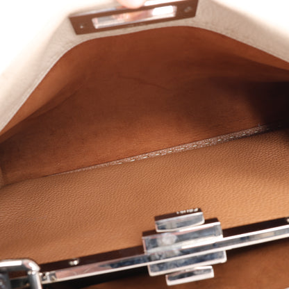 Fendi Peekaboo Regular Selleria Leder 2Way Handtasche in Beige 8BN290