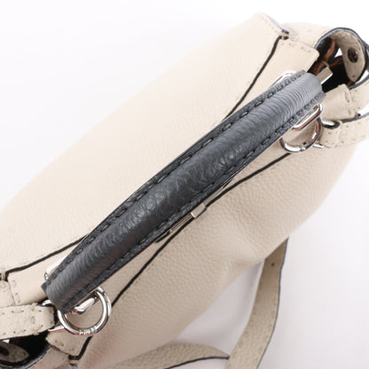 Fendi Peekaboo Regular Selleria Leder 2Way Handtasche in Beige 8BN290