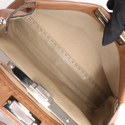 Fendi Peekaboo Regular Selleria Cuir 2Way Sac à main en marron 8BN290