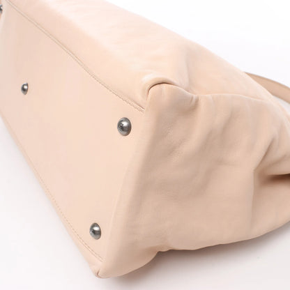 Fendi Peekaboo Große 2-Wege-Handtasche aus Leder in Puderbeige 8BN210