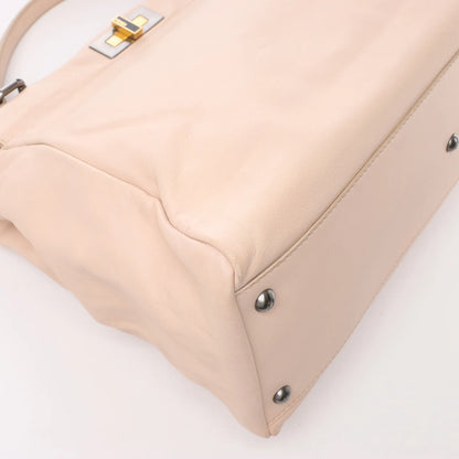Fendi Peekaboo Große 2-Wege-Handtasche aus Leder in Puderbeige 8BN210