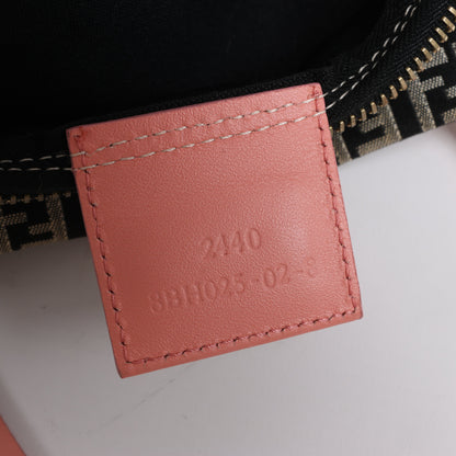 FENDI Zucchino Umhängetasche aus Canvas und Leder in Braun x Pink