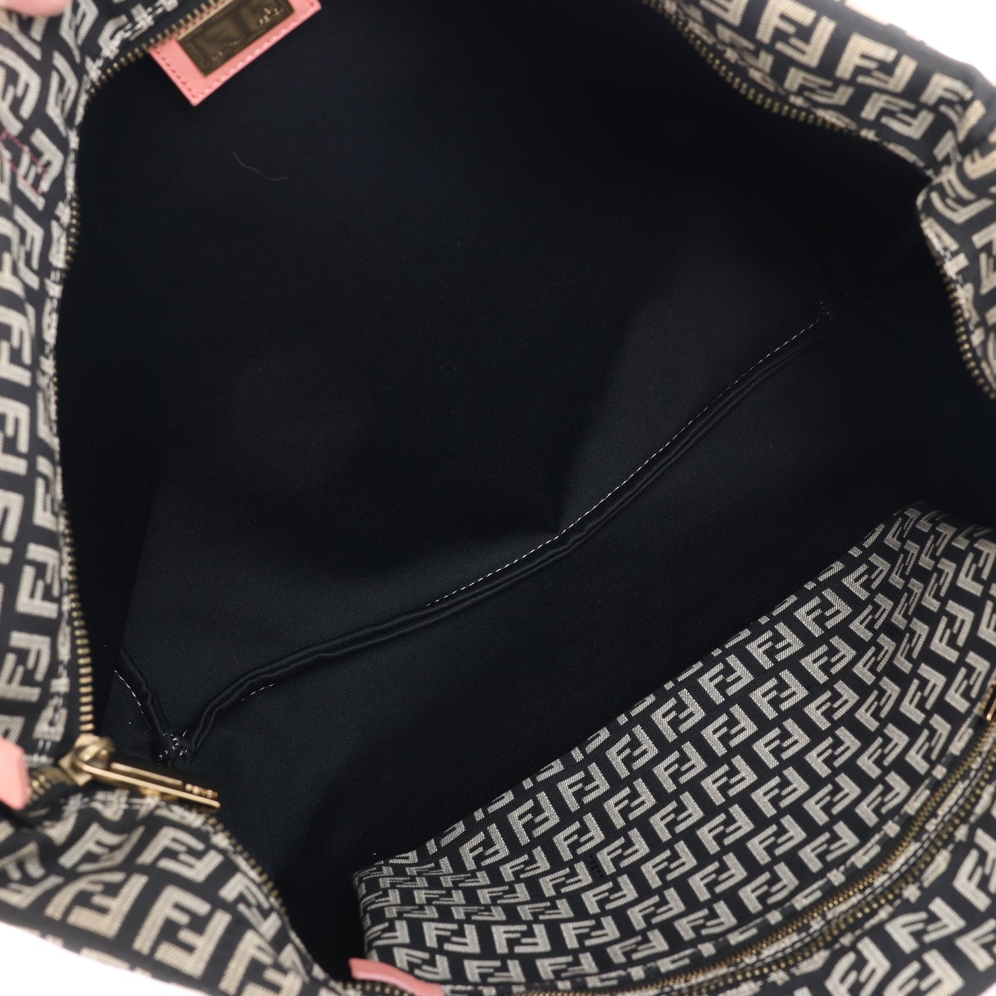 FENDI Zucchino Umhängetasche aus Canvas und Leder in Braun x Pink