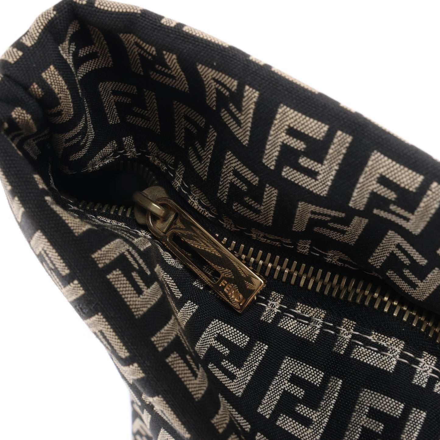 FENDI Zucchino Umhängetasche aus Canvas und Leder in Braun x Pink
