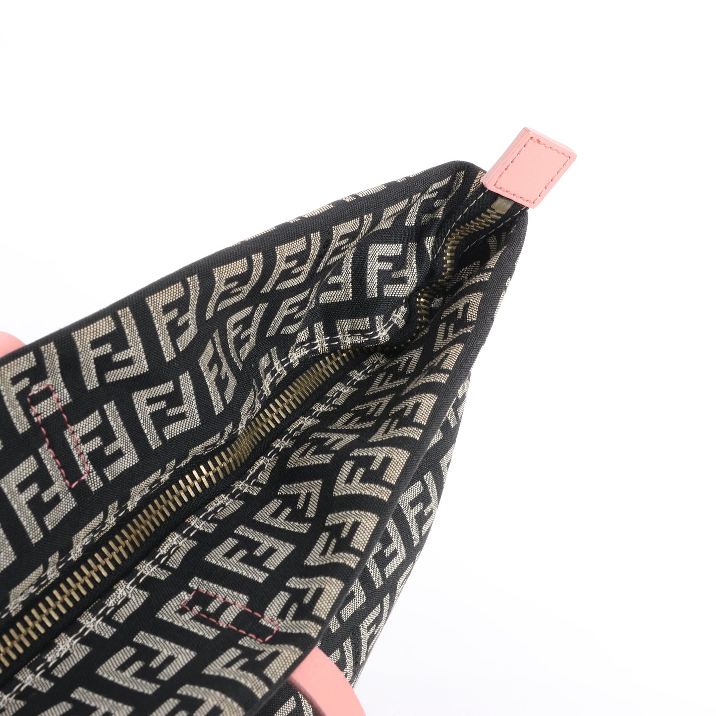 FENDI Zucchino Umhängetasche aus Canvas und Leder in Braun x Pink