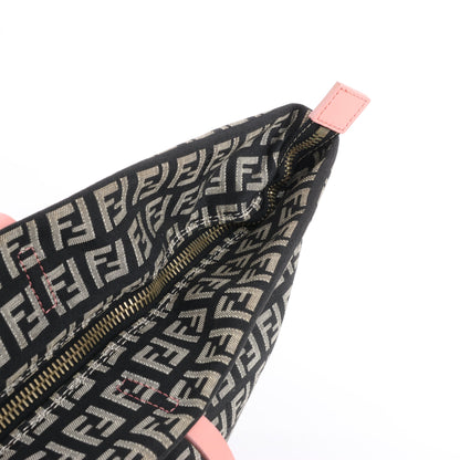FENDI Zucchino Umhängetasche aus Canvas und Leder in Braun x Pink