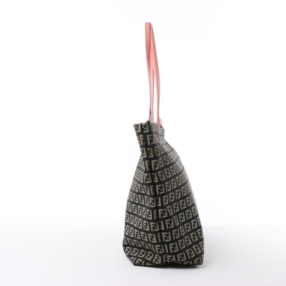 FENDI Zucchino Umhängetasche aus Canvas und Leder in Braun x Pink