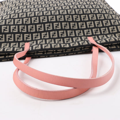 FENDI Zucchino Umhängetasche aus Canvas und Leder in Braun x Pink