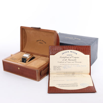Franck Muller Conquistador Cortez 10000 H CC Leder x RS AT Uhr mit silbernem Zifferblatt