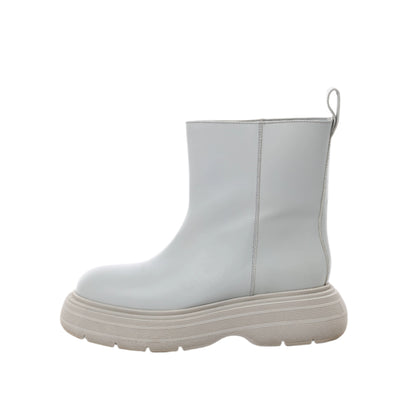 Bottines en cuir épais Marte de GIA BORGHINI, grises, pointure 39