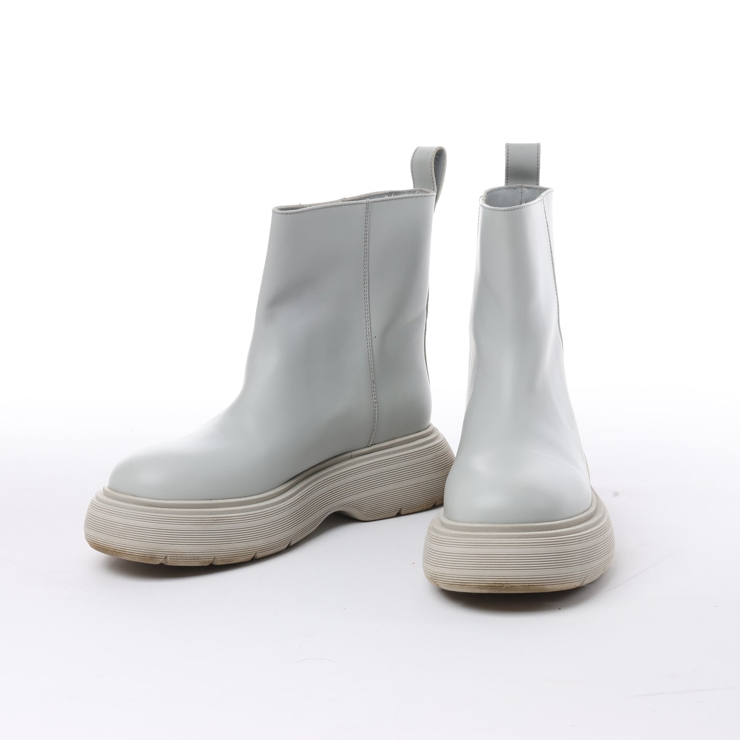 Bottines en cuir épais Marte de GIA BORGHINI, grises, pointure 39