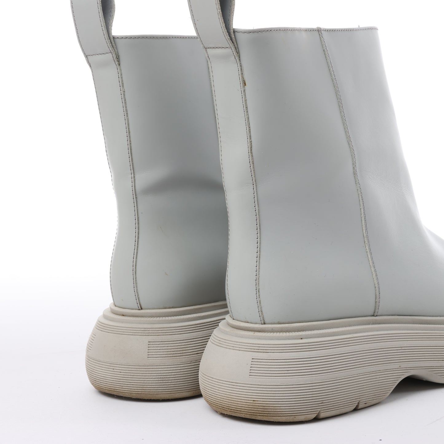 Bottines en cuir épais Marte de GIA BORGHINI, grises, pointure 39