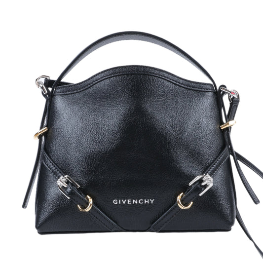 Givenchy „Voyeux“ 2-Wege-Umhängetasche aus schwarzem Leder