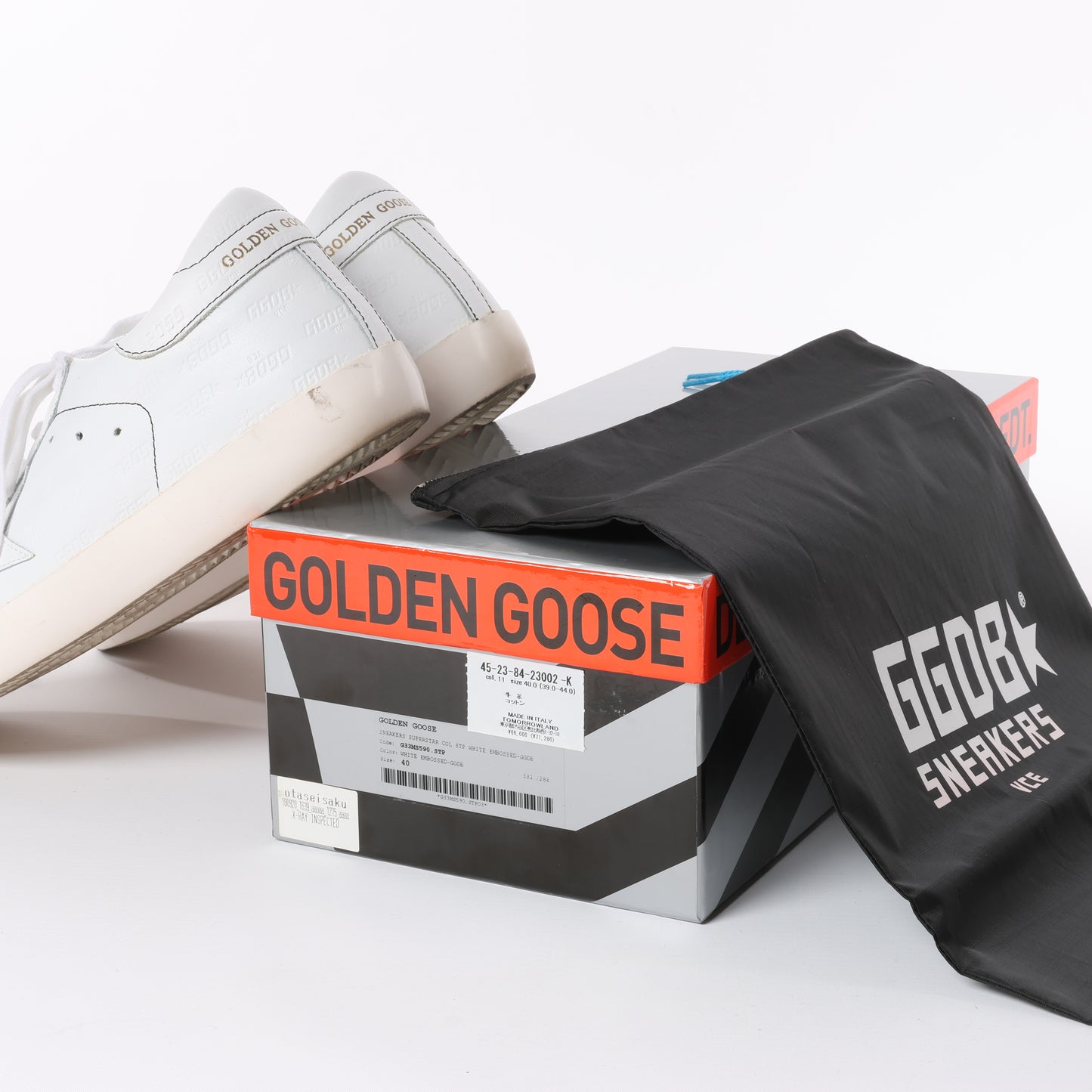 GOLDEN GOOSE Leather Sneakers in White SUPERSTAR, Size 40 EU