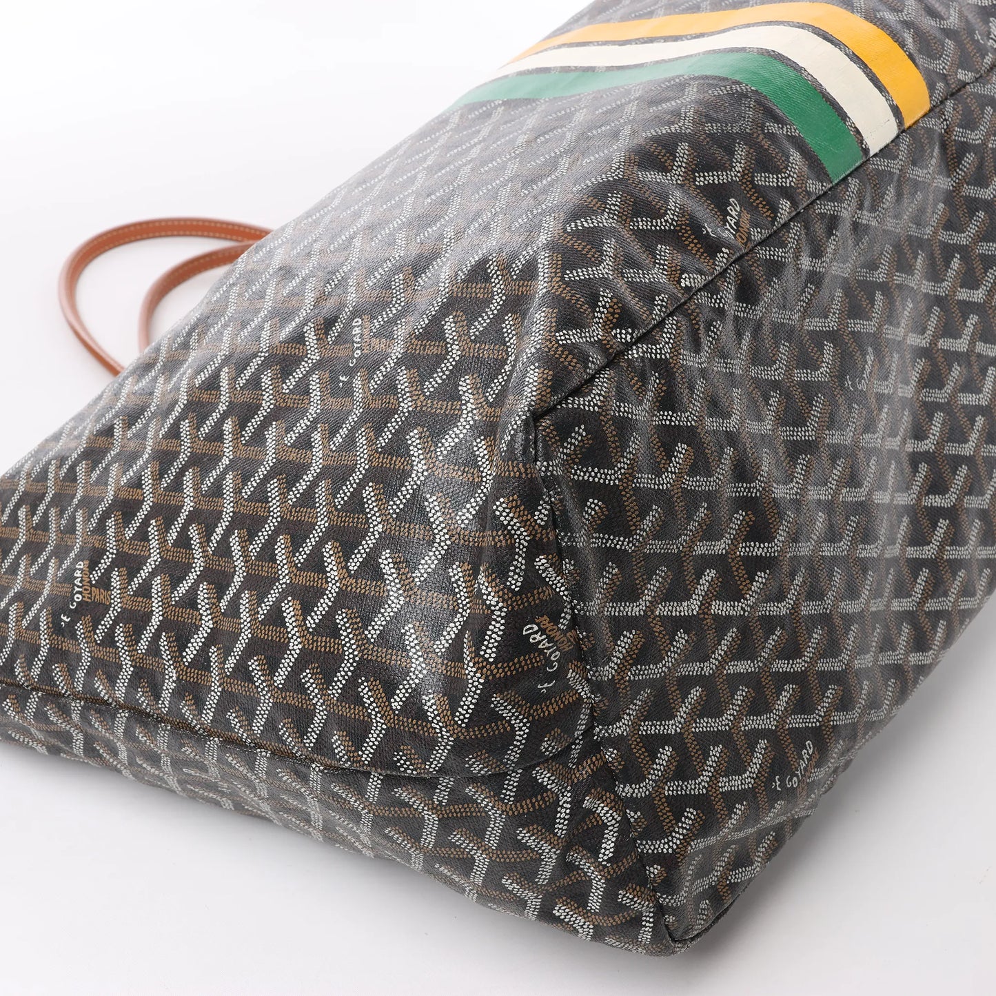 Goyard Saint Louis GM Schultertasche aus PVC und Leder in Braun