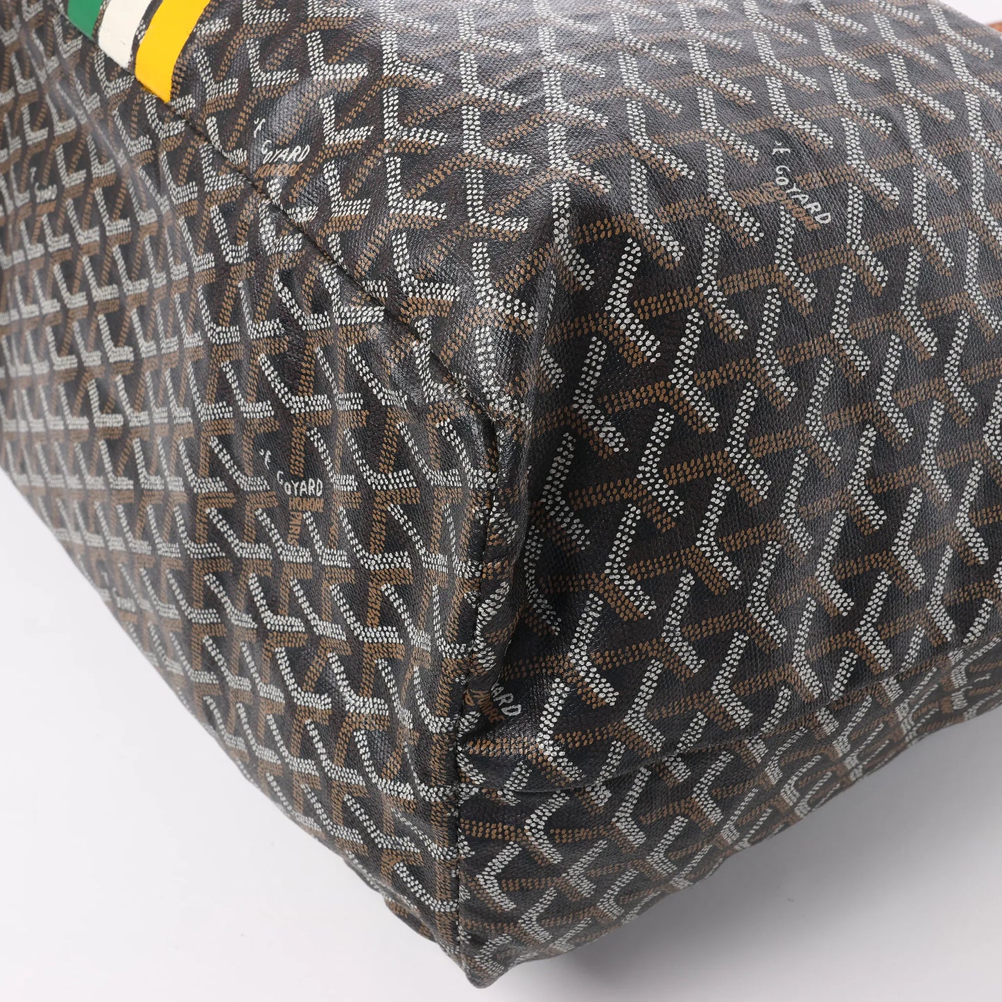 Goyard Saint Louis GM Schultertasche aus PVC und Leder in Braun