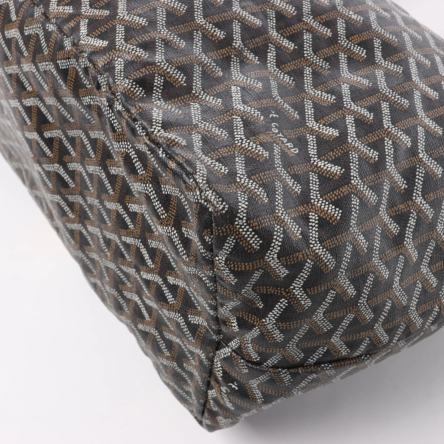 Goyard Saint Louis GM Schultertasche aus PVC und Leder in Braun